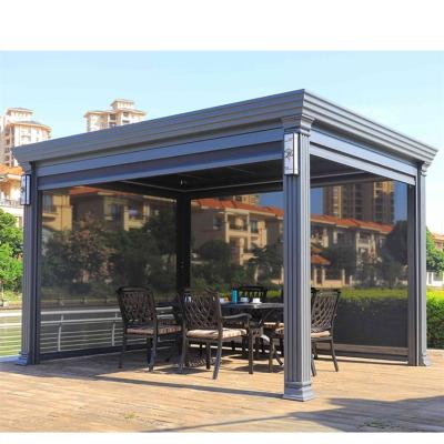 pátio exterior de 3x3m com a proteção do lazer do jardim da casa de campo do telhado do metal moderna