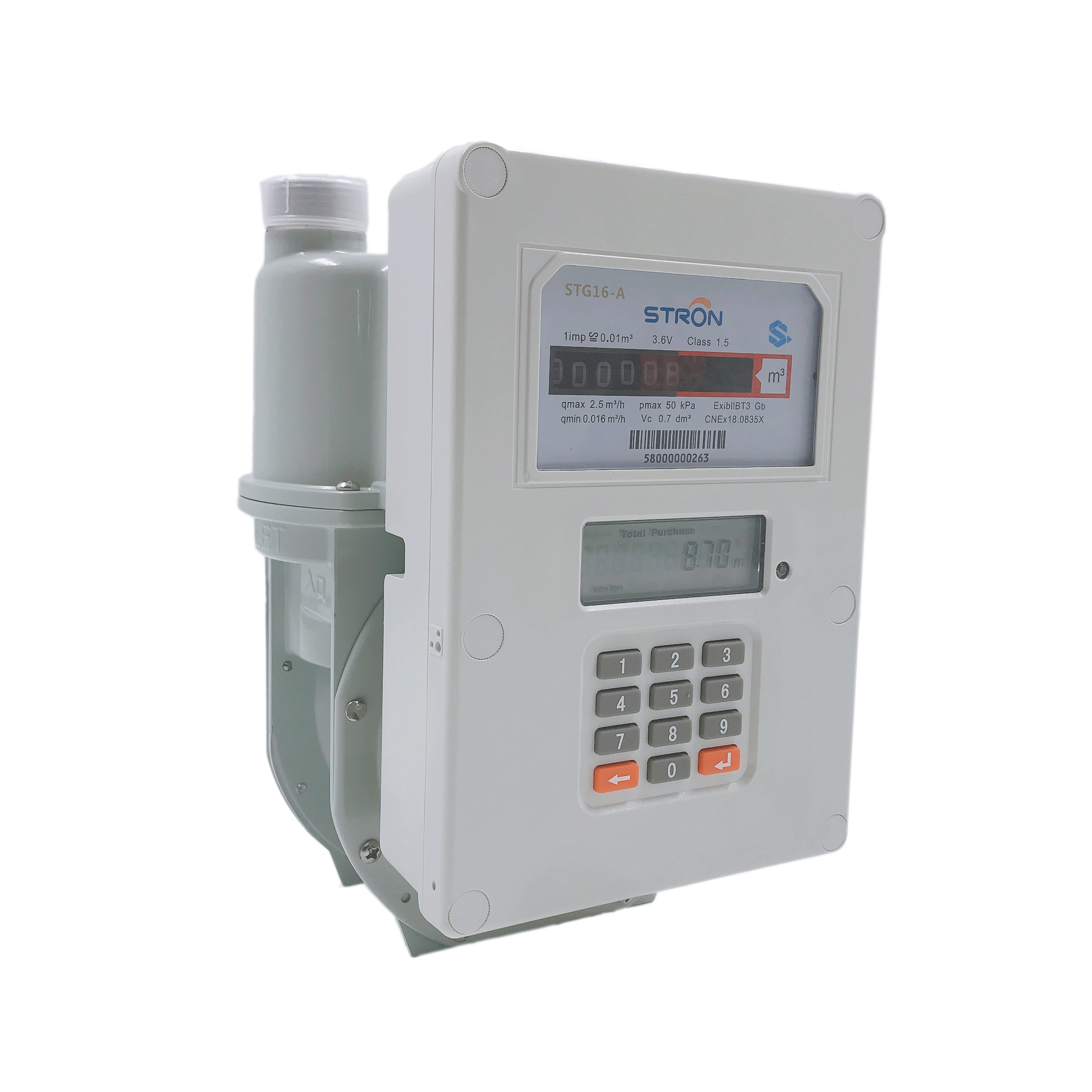 STG16-G IP67 1.2dm3 предоплатило газовый счетчика со связью GPRS