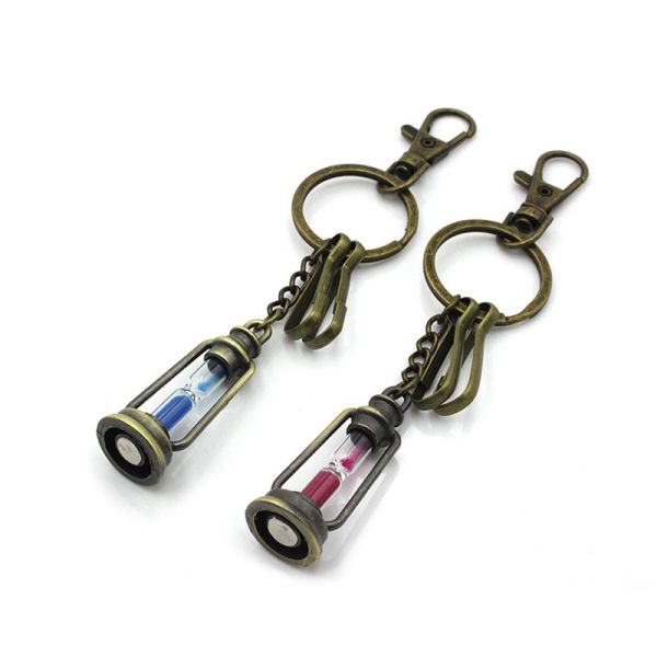 OEM Engraved Personalized Keychain Gifts Retro Hourglass Keychain