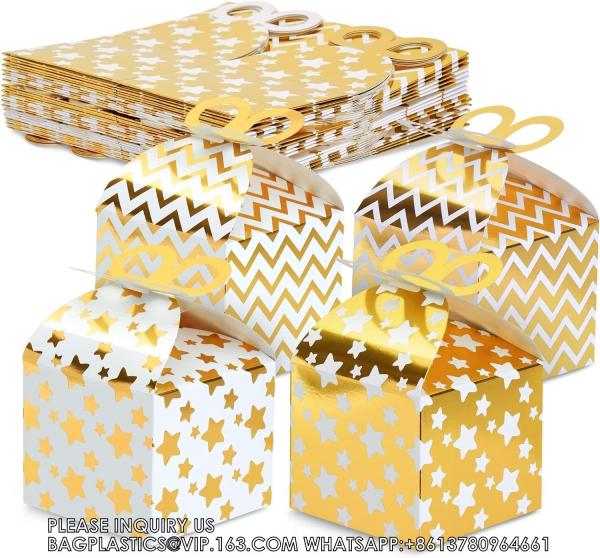 Boxes For Party Favors, Birthday, Wedding, Anniversaries, Valentines, Engagement, Gold Foil Ornament Gift Boxes