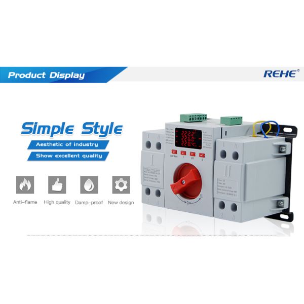 CN-ATSQ1Z Series 63A/2P Integrativer Automatically Dual Power Automatic Transfer Switch With Display LED Screen for Generator