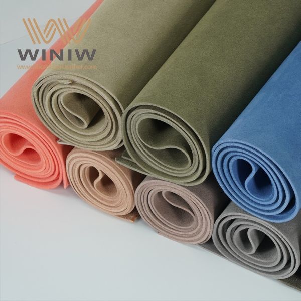 0.6mm Micro Vegan Suede PU Leather Ultrasuede Fabric For Show Cases