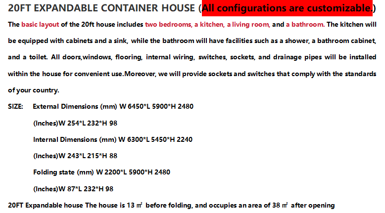 Insulated Modular 20Ft 40Ft Expandable Container House 2 3 4 Bedroom Luxury Portable Outdoor Mall Kitchen Home Sale