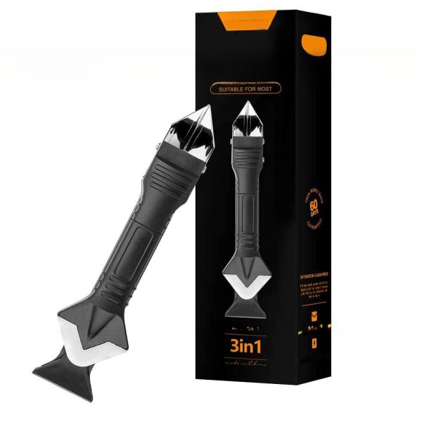 Stainless Steel Head Silicone Sealant Tool 3 In 1 Sealant Scraper Multifunction