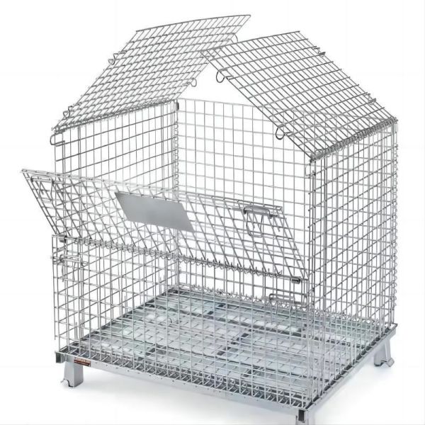 100-1500kg Popular Heavy Duty Foldable Steel Wire Mesh Containers for Customized