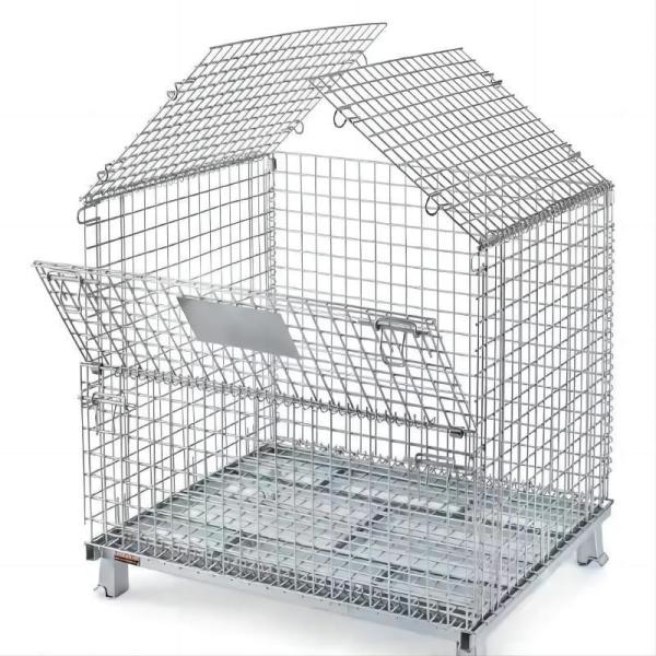 100-1500kg Popular Heavy Duty Foldable Steel Wire Mesh Containers for Customized Storage