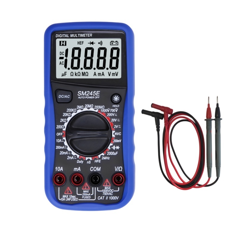 SM245E Digital Multimeter with 4 1/2-digit LCD Display Backlight Function and Auto Power Off