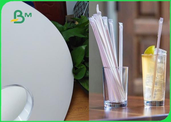 Papel de envolvimento branco Compostable seguro 35mm da tubulação da palha 28gsm do alimento Rolls