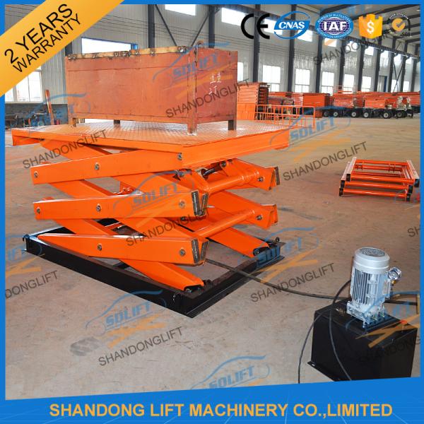 Scissor Hydraulic Lift Platform , 2T 5.5M High Rising Material Handling Lifts CE TUV SGS