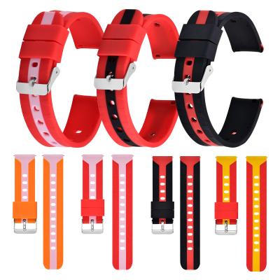 Двойной цвет подгоняет ремешок силиконовой резины соединяет моду 20mm
