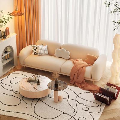 Apartment Flannel 3 Seater Living Room Sofa Sectional Simple Modern Furniture
