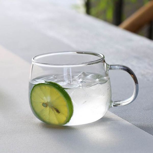 High Borosilicate Single Wall Glass Mug With Handle For Drinking Water Milk Tea Coffee