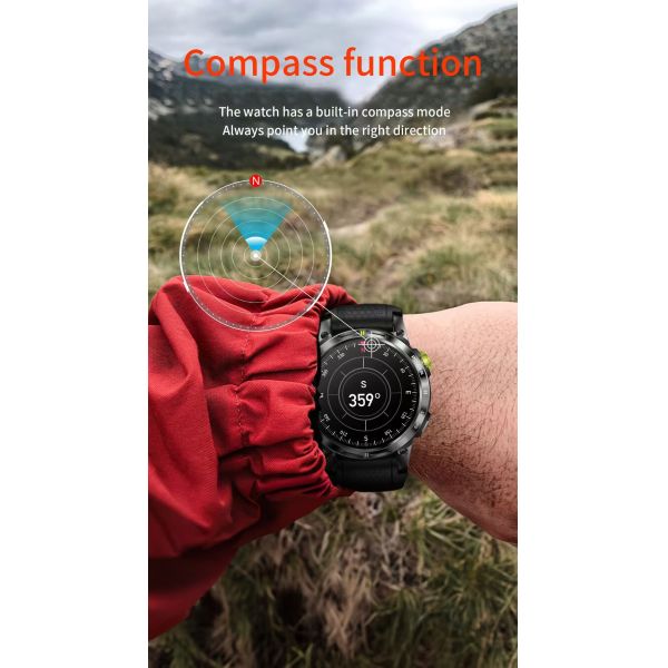 NX18 Pro Outdoor sport Smart Watch AMOLED Screen Compass GPS Tracker 400mAh Battery