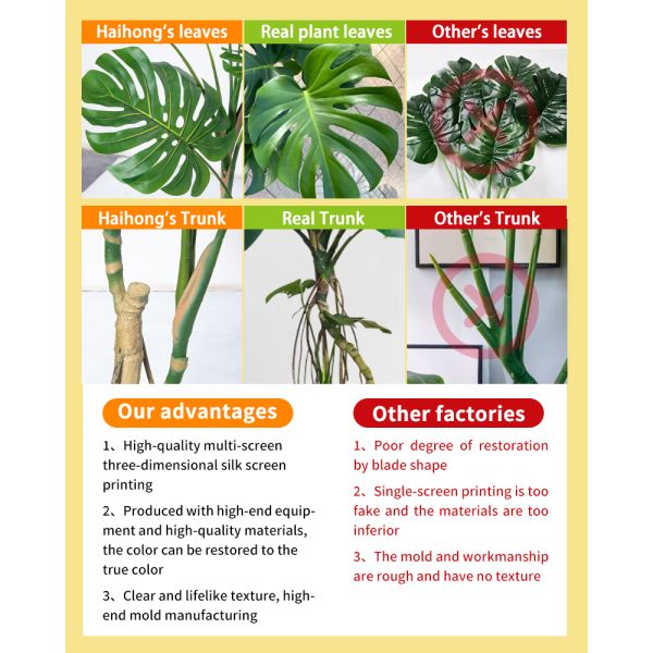 130/160/200/240cm Sizes Realistic PE Foliage artificial monstera plant for Indoor Tropical Decor