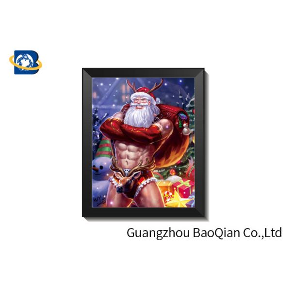 Christma Holiday Theme PET 3D Lenticular Pictures For Indoor Decoration