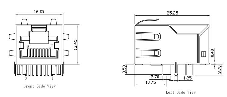 Крест 74990110030 LPJ1014CNL RJ45 модульного Jack 10/100Mbps отсутствие СИД