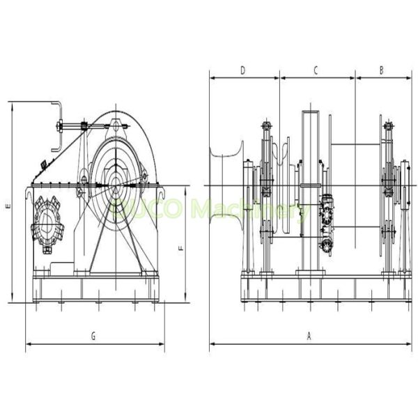 Customizable Marine Deck Winches Good Performance Reliable To Operation