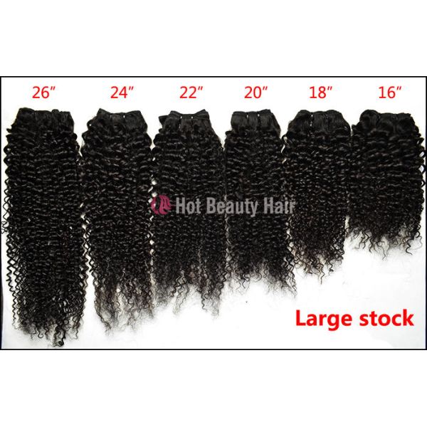 Kinky Curly Indian Virgin Hair Extensions Tangle - Free 14 Inch AAAAA Grade