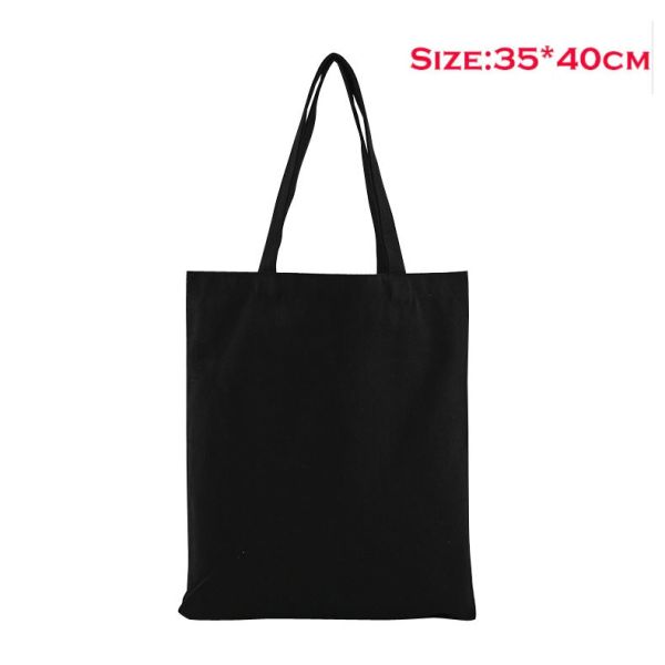 Plain White Blank Cotton Canvas Tote Bag With Custom Print Logo For Business Shopping