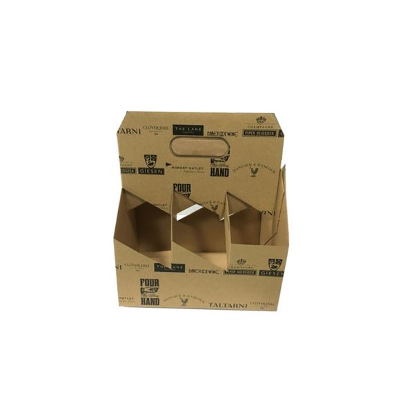 Flexo Printing Custom Corrugated Paper Box For Wine Beer Bottle Carrier BSCI Approved (Флексопечать на основе бумажной коробки для бутылок с вином и пивом, одобренной BSCI)