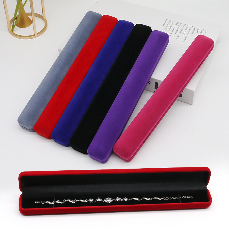Luxury Gift Packaging Velvet Jewelry Box For Necklaces Bracelets Rings Custom Color