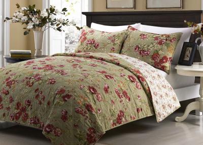 Printed Machine Quilting Bedspreads And Coverlets 3pcs Color / Pattern Customized