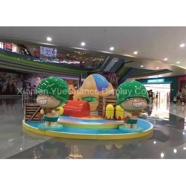 Statues grandeur nature de bande dessinée de forme de soldat, couleur verte de