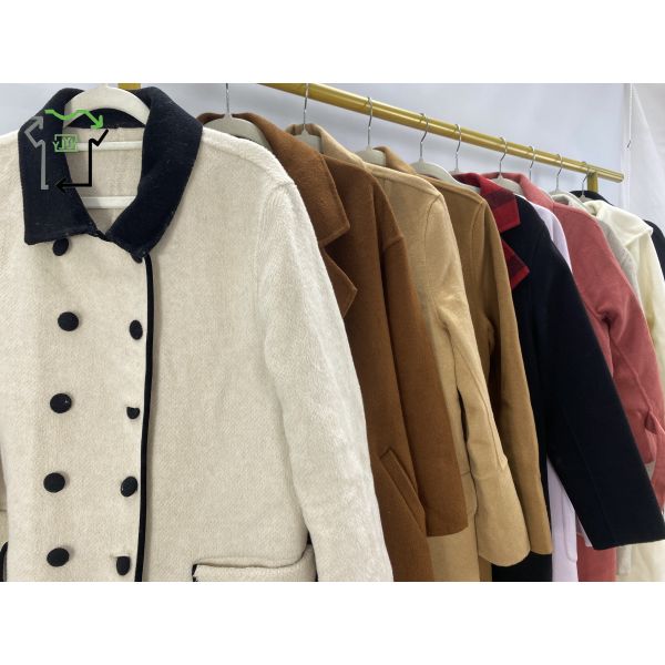 Second Hand Double Sided Overcoat Comfortable Winter Fashion Used Clothing Bales
