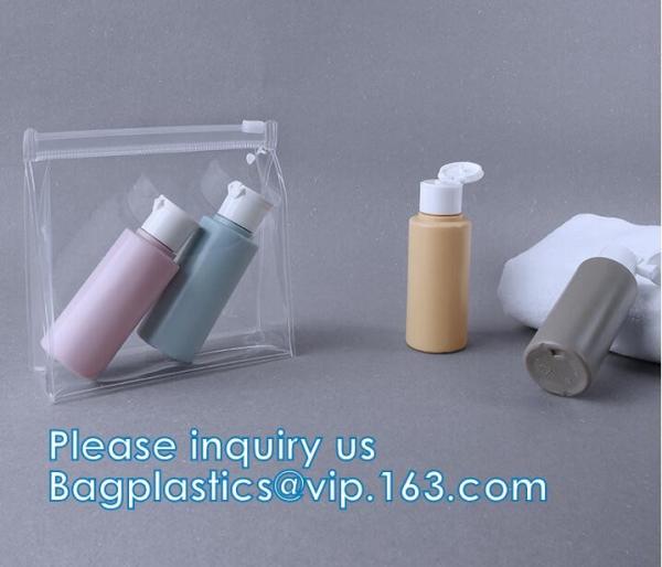 Portable Daily Personalized Design Transparent Pvc Zipper Pouch Bags Leather Clutch Cosmetic Bag