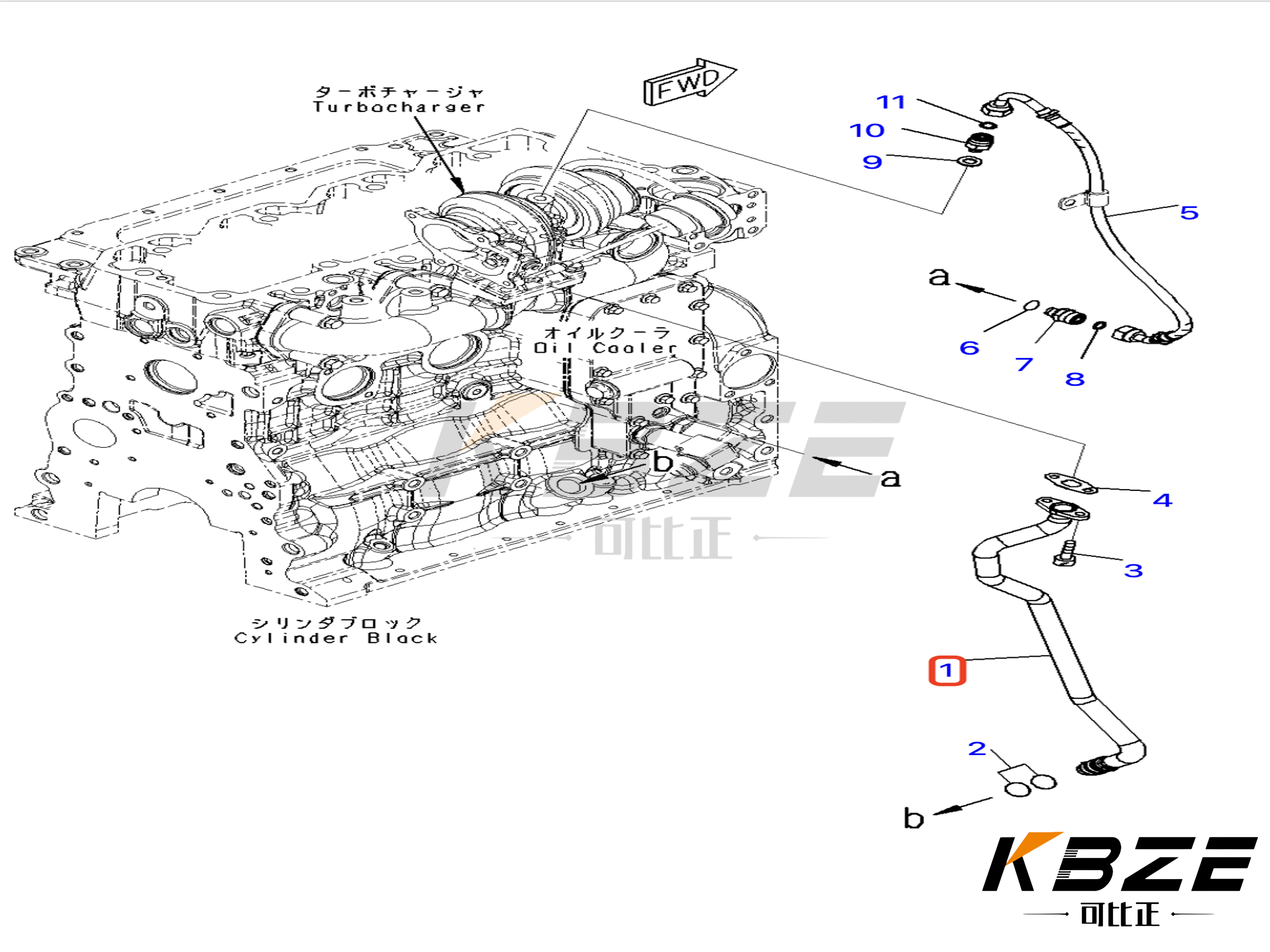 Комминс 4BT3.9 5289807 KOMATSU 4D107 6751-51-8130 KBZE TURBO DRAIN TUBE