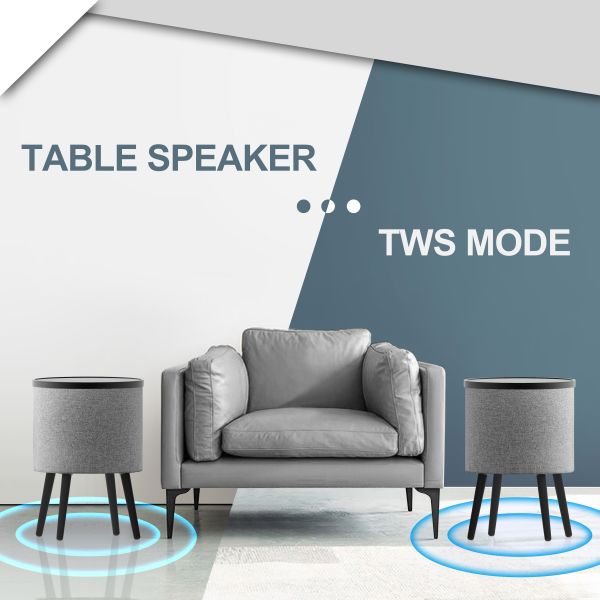 Fast Wireless Charging for Bluetooth Speaker USB Playback Dual Digital Desk Table with FM radio function modern Design