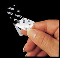 VOID Sticker Tamper Proof Security Labels With High Residue Tampered Message