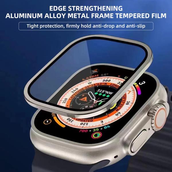 Tempered Glass Watch Screen Protector Aluminum Alloy Full Cover For Apple Watch