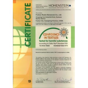 Foshan Rayson Non Woven Co.,Ltd Certifications