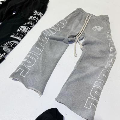 OEM Logo imprimé sur mesure Chemise 100 coton poids lourd Pantalons de survêtement élargis empilés Pantalons de survêtement à jambes droites Hommes