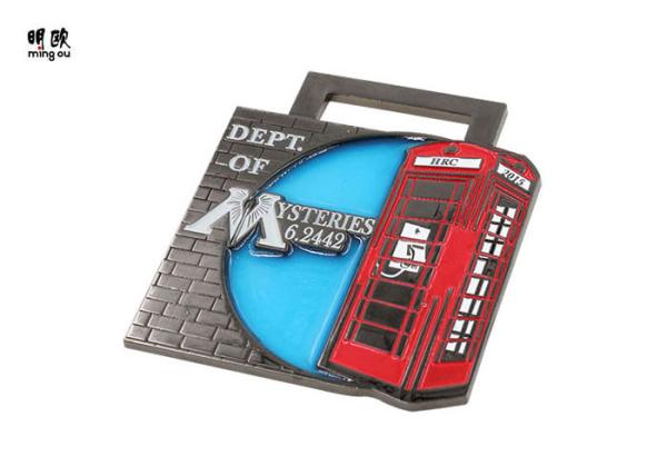 Metal Material Custom Award Medals Black Color With Soft Enamel Fill
