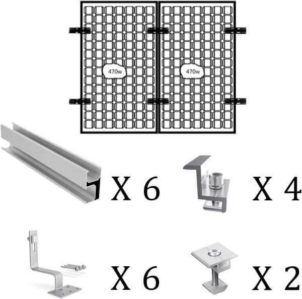 25-30 Years Service Life Solar Roof Mounting System for Natural Silver Tile Roof