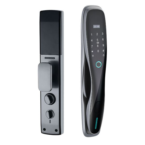 Cerradura de puerta inteligente biométrica de aleación de aluminio para el hogar Cerradura de puerta de huellas dactilares