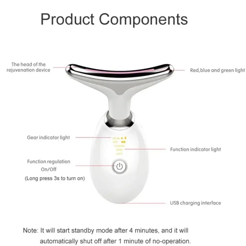 Portable USB Facial Massager 500mAh Rechargeable Battery-Wrinkle Reduction Skin Tightening Beauty Device for Household Hotel Use