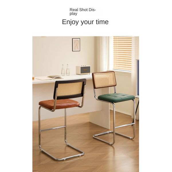 Wholesale Upholstered Dining Room Comfy Armless Chairs Home Seat Kitchen Rattan Dining Chairs With Metal Legs for bar Restaurant