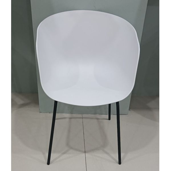 Polypropylene White Conference Room Chairs Without Wheels 50cm 80cm