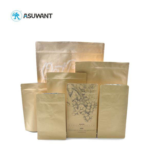 Folha de alumínio Degradable impressa costume dos sacos de papel de Mylar Kraft da prova do cheiro nenhum escapamento