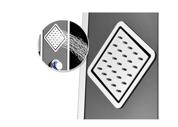 Black and white 304 stainless steel rainfall shower head wall mounted shower panel set