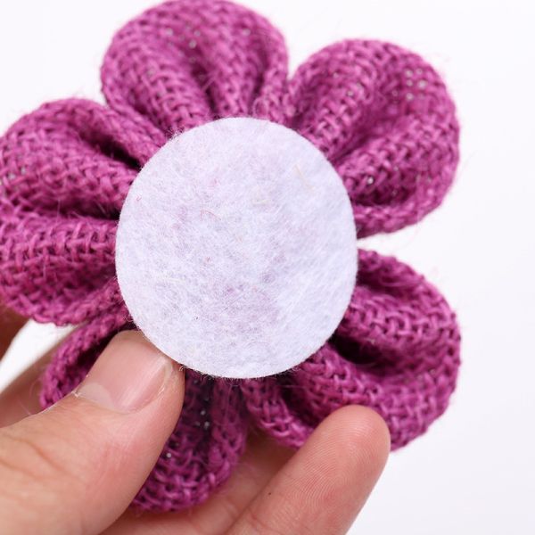 Цветы с 8 см ремнями из лопаток Цветы цветко-оранжевые Цветы из веревки из черного юты