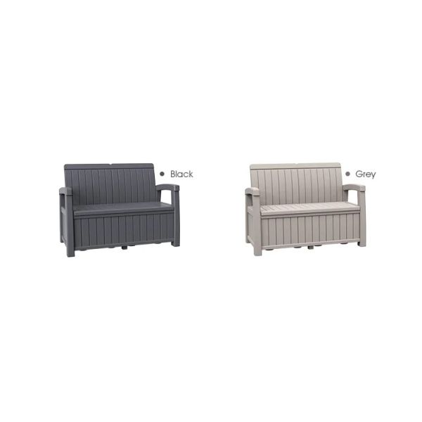 Hotel Outdoor Home Weather-Proof Armchair Plastic 3 Seater Sofa Bench with Storage Box