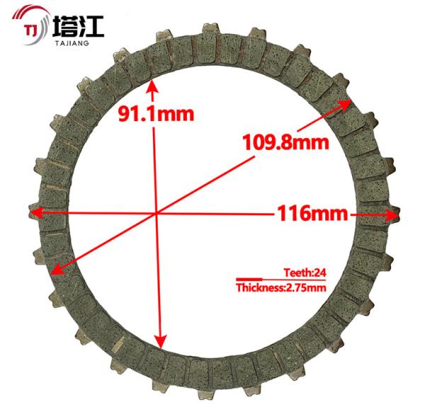 Black Motorcycle Clutch Kits 6 Plates 110mm Inner Diameter Bolt On Installation 1.5kg Weight