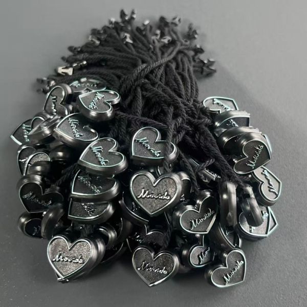 Plain Black Hang Tag String Rectangle Style Quantity 100 Pieces Choice for Garment Labeling and Merchandise Presentation