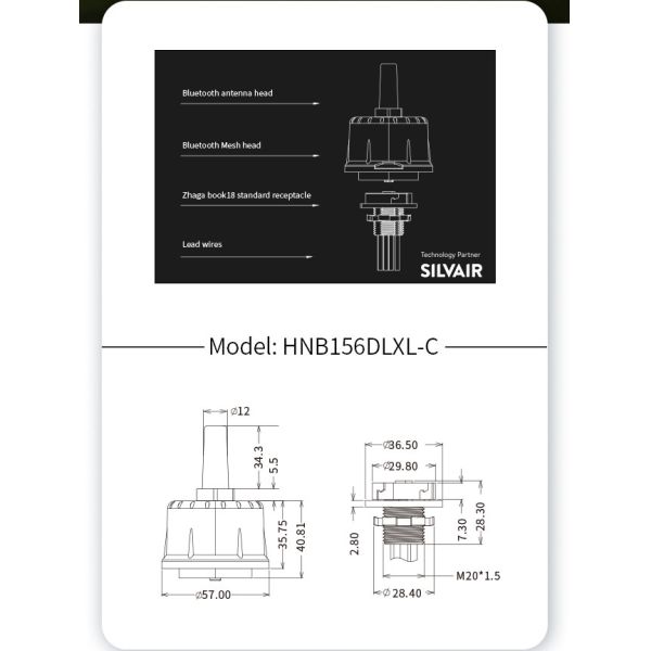 Zhaga Book18 Based SILVAIR Bluetooth Mesh to DALI converter, self-contained 