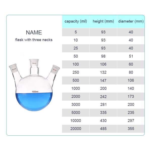 FLASK 5-20000ml Heat Resistant Graduated Single-mouth Clear Glass Laboratory Glassware