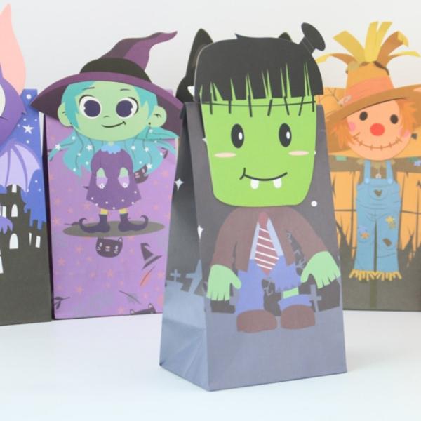 Festa de Halloween Sacos de papel biodegradável para pão, sacos de papel kraft